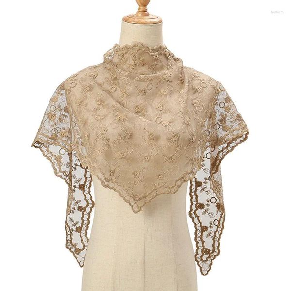 Schals Solide Spitze Dreieck Schal Für Frauen Mode Elegant Vielseitiger Ausschnitt Blumendruck Schal Kleid Zubehör Geschenk
