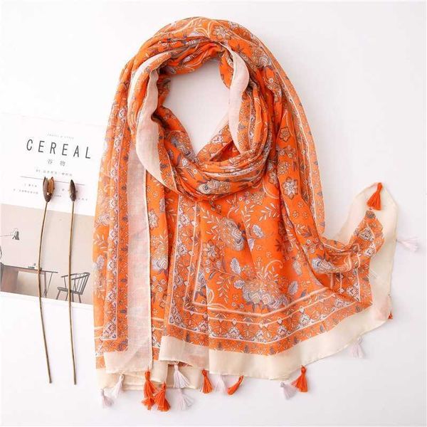 Foulards Espagne Mode Daisy Floral Gland Viscose Châle Écharpe Lady Imprimer Doux Pashmina Étole Wrap Snood Bufandas Musulman Hijab Sjaal 230831