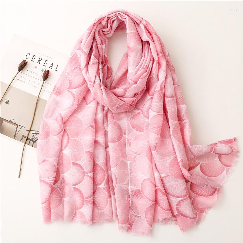 Шарфы Испания мода розовый лепесток цветочный бахрома вискоза шарф высококачественный пашмина