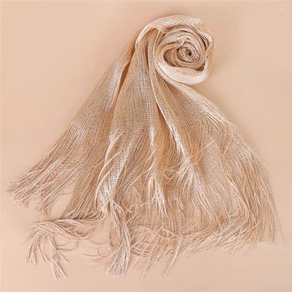 Foulards Mousseux Gland Écharpe Femmes Soirée Châle D'or Argent Brillant Châles Pour Demoiselle D'honneur De Mariée Enveloppements De Mariage À Franges