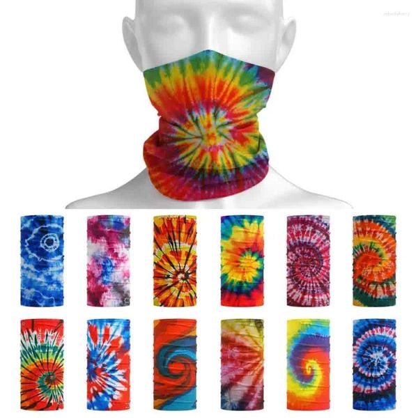 Bufandas Tie-dye impresas Bandana Mujeres al aire libre Cuello Gatier Bandeo de cara transpirable Ciclismo Ciclismo Buff Buff Sweep Dadand de diadema