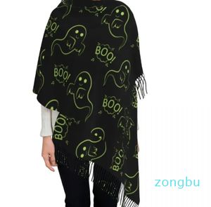 Sjaals Spooky Ghost Halloween Sjaal Voor Dames Winter Herfst Pashmina Sjaals En Wrap Boo Horror Lange Grote Sjaal Dames