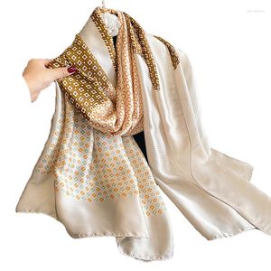 Bufandas Hijab de diseñador de primavera para mujer, bufanda de seda suave, pañuelo largo, Foulard para mujer, musulmana y chales, 180cm, 90cm