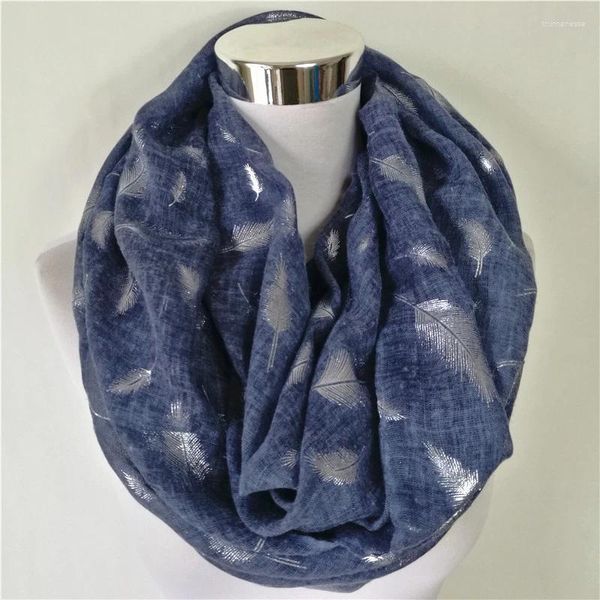 Foulards printemps soie châle long coton doux automne chaud élégant plume écharpe femme femme argent