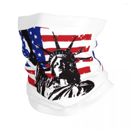 Bufandas Estatua de Bandana Cubierta de cuello Impreso Bandera americana Bufanda mágica Sombreros multifuncionales Montar para hombres Mujeres Adultos