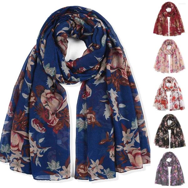 Foulards Style gaze femmes bureau dame grande fête mode impression plage Hijab Foulard Bandana silencieux châle paréo Szalik L5