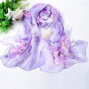 Foulards Style Écharpe Wrap Chinois PP Femmes Mousseline de Soie Longue Châle Mode Lady Cou