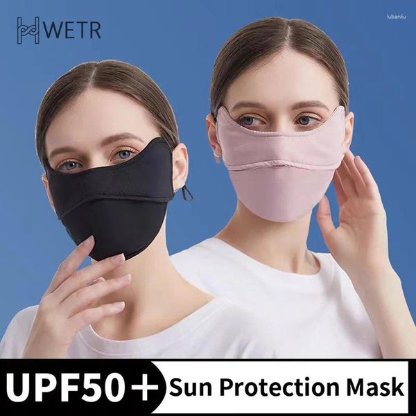 Écharrés Summer anti-UV Face à séchage rapide Cover Silk Suncreen Mask Femmes Écharpe Souffleur Breatte Protection Pouteau d'oreille