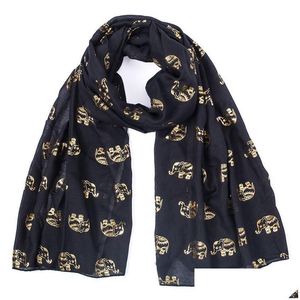 Foulards D'été Châles Femme Blanc Dorure Éléphant Écharpes Plage Pour Femmes Dames Drop Delivery Accessoires De Mode Chapeaux Gants Dhwqh