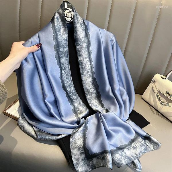 Écharpes écharpe de soie d'été femmes de qualité de la mode châles douces châles de la plage de bandana bandana wraps 2024