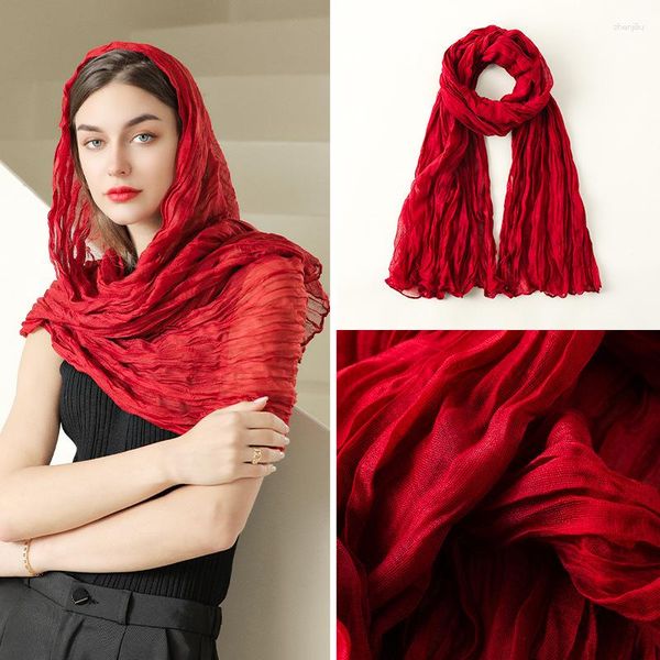 Bufandas Verano Mujer Hijab Bufanda Para Mujeres Musulmanas Accesorios Para La Cabeza Macaron Color Sólido Chal Clip