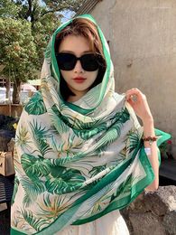 Foulards Été Femmes Écharpe En Soie Sarong Plage Wrap Châle Imprimer Crème Solaire Bandana Hijab Mujer Bohème Longue Écharpe Paréo Bikini Cover Up