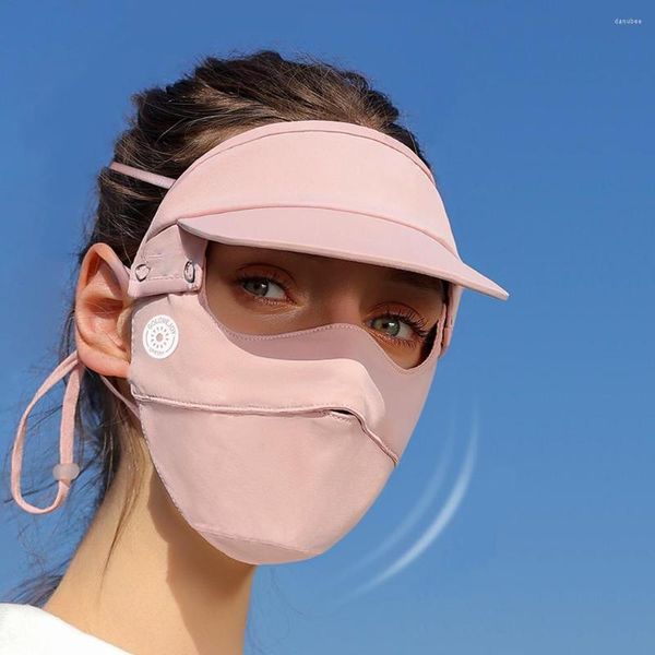 Bufandas Mascarilla de protección solar con sombrero desmontable, ala ajustable, bucle de oreja, cubierta Anti-UV para deportes al aire libre de verano