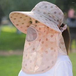 Foulards Protection solaire Femmes Chapeau Masque Facial Large Bord Couverture Cap Décolleté Travail Agricole Seau De Protection Solaire Dames / Filles