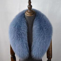 Écharpes Super grand col de fourrure pour femmes hommes noir naturel écharpe dames hiver cou chaud chaînes manteau de fourrure 80-120 cm