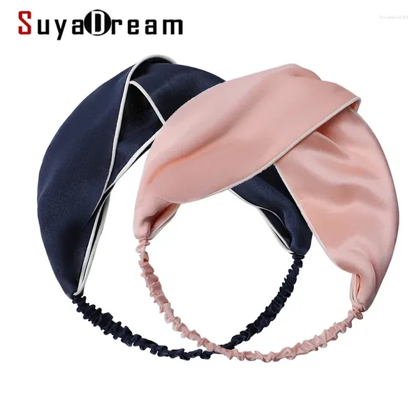 Foulards Suyadream bandeau pour femme véritable soie filles bandeau solide marine rose accessoires de cheveux