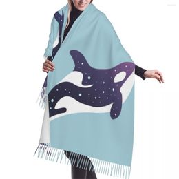 Sjaals kwastje sjaal groot 196 68cm pashmina winter warme sjaal wrap bufanda vrouwelijke ster walvismoordenaar in water kasjmier