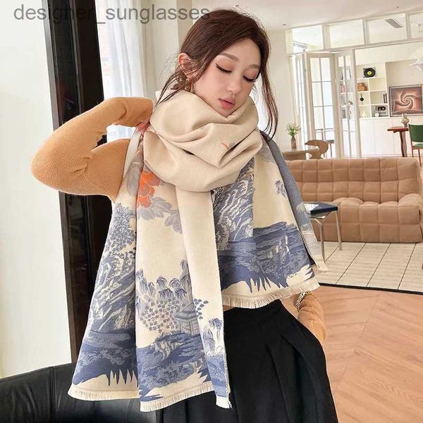 Foulards épais imprimé cachemire couverture écharpe femmes mode floral hiver pashmina chaud shl wrs femme voyage décontracté poncho glandl231122