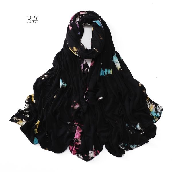 Foulards Tie Dye Jersey Femmes Musulmanes Hijab Imprimé Coton Femme Écharpes Turquie Turban Femme Musulman Niqab Headwraps Rétro Hijabs Écharpe 230921