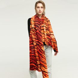 Sjaals tijgerprint vrouwelijke winter sjaal 5 kleuren vrouwen acryl plaid bandana duffler minnaars dikke thermische dubbel