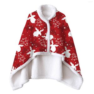 Écharpes Enfant Plaid Écharpe Fille Noël Hiver Voyage Épais Chaud Double Cardigan Adultes Couvertures Cape Tricotée Et Couverture Tan