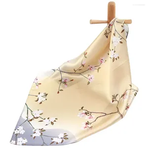 Écharbes top pur écharpe de soie femme bandana femelle cheveux floral cou chou