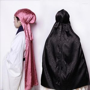 Sjaals traditionele Chinese Hanfu -hoofdwrap jacquard satijnen tulband accessoires hoed lange haarhoofdband voor kind of volwassenscarves rona2222