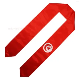 Bufandas Bandera de Túnez 180 15 cm Srash Stole Bufand Doble -side para estudio a bordo de la clase internacional de 2024