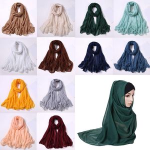 Sjaals tulband sjaal pure kleur vrouwen sjaal groot formaat hijab wrap islamitische hoofddoek 175 72cm moslim hijabs vrouwelijk modehaar