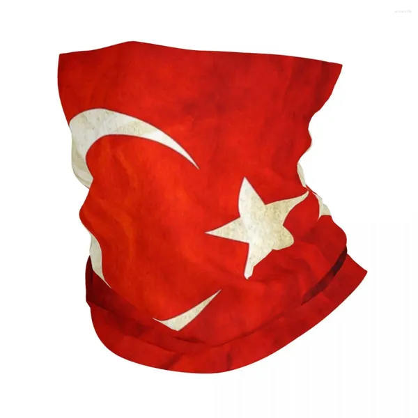 Bufandas Bandera de Turquía Bandana Cubierta para el cuello Impreso Luna Roja Estrella Pasamontañas Bufanda envolvente Diadema multiusos Pesca para hombres Mujeres Adultos Invierno