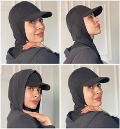 Sjaals Turkse Sportieve Luxe Cap Hijab Hoed Op Instant Hijaabs Moslim Klaar om Hoofddoek Wraps Chiffon Sjaal Bandana te dragen Underc5861506