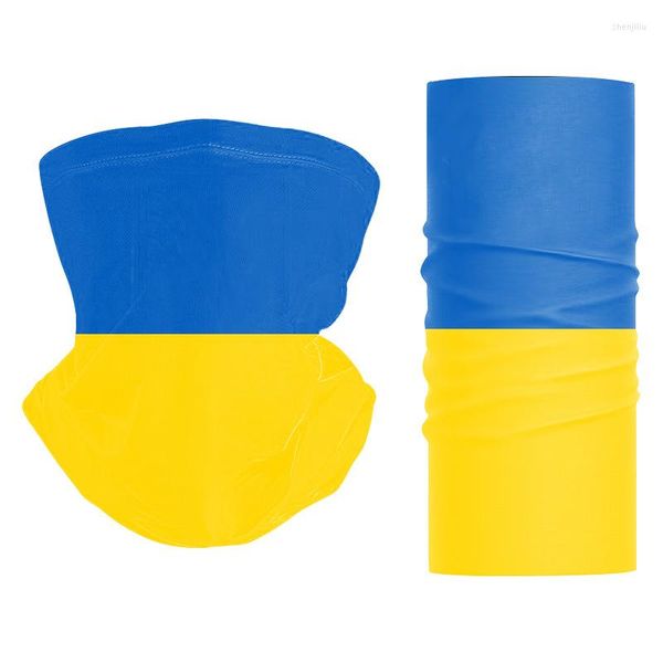 Foulards Ukraine Drapeau Masques Crème Solaire Moto Cyclisme Camping Randonnée Pêche Cagoule Visage Écharpe Cache-Cou Bandana Bandeau Masque