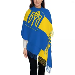Sjaals Oekraïne Nationale Vlag Sjaal Voor Dames Winter Herfst Pashmina Sjaals En Omslagdoek Lang Groot Met Kwastje Dames