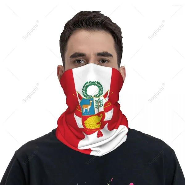 Foulards unisexe drapeau du Pérou foulard foulard cou visage masque plus chaud sans couture bandana chapeaux cyclisme randonnée