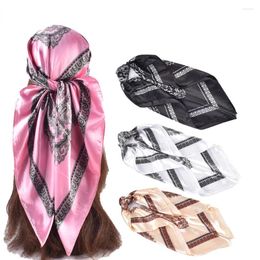 Écharpes Unisexe Turban Head Scarf Headwear Square Claid for Riding Camping Cycling Exquise Silk Feeling Cover Wrap