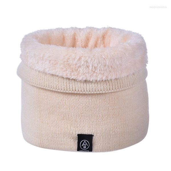 Bufandas Unisex cálidas para mujer, bufanda de invierno de moda sólida tejida para niños, cuello de lana grueso