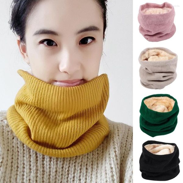 Foulards unisexe hiver infini écharpe avec fausse fourrure tricot cou plus chaud épais doux épais cercle boucle pour femme homme 10076