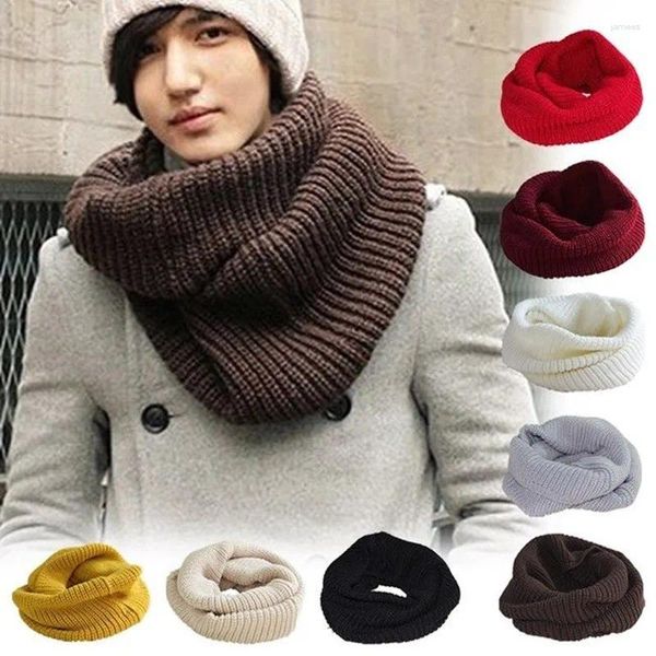 Écharpes unisexe hiver chaud tricot cou cercle capot femmes hommes coton doux écharpe châle anneau snood collier de chaîne pour le ski en plein air