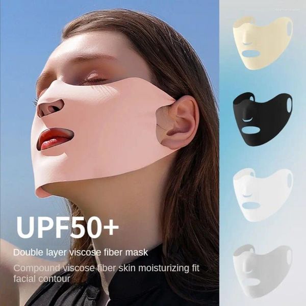 Écharpes Protection UV Randonnée couleur solide pour les femmes Face Anti-Uv Cover Scred Screen Veil Square Swarf Masque