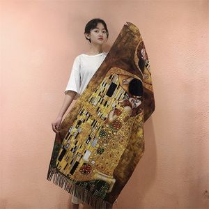 Écharbes Van Gogh's Oil Painting Cashmere Scarf Femmes Winter Coffee House Print Wool Shawls and Wraps Ladies Cape Couverture 220920