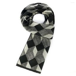 Sjaals VEEKTIE Merk Mode Lang Voor Mannen Warme Winter Zachte Dassen Sjaal Kwastje Dambord Plaid Stiksels Kleur Rood bruin