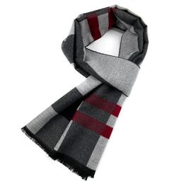 Foulards VEEKTIE Marque Mode Tartan Check Écharpe Pour Hommes Couverture Cravate Chaud Hiver Coton Noël Cadeau Année Épais Doux Nouveauté Coréen 231011