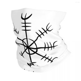 Écharpes vegvesir dessin viking bandana cou gaiter imprimé runes runes face écharpe mille bandeau de bande unisexe adulte toute la saison