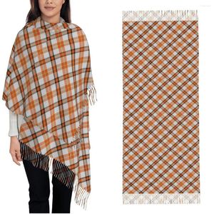 Écharpes Vintage Beige Plaid Tartan Design Écharpe pour femmes Automne Hiver Cachemire Châle Wrap Sassenach Modèle Grand Usage Quotidien