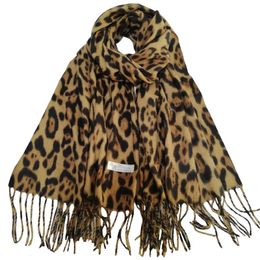 Foulards Vintage Léopard Imprimer Cachemire Écharpe Femmes Hiver Chaud Pashmina Châle Dames Couverture En Plein Air Wraps Longue Cape avec Gland 230928