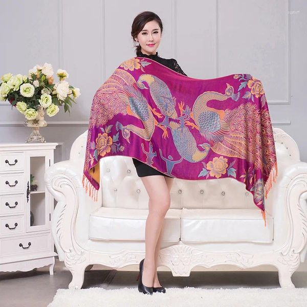 Foulards Vintage Écharpe Femme Automne Hiver Style Ethnique Design Châle Foulard Femmes Voyage Poncho Cape Couverture Douce