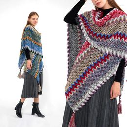 Écharpes femmes vintage tricoter le cardigan poncho coloré coloré bohème cassel couverture couverture de manteau manche de manche