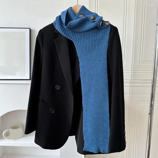 Bufandas Bufanda de punto cálida Mantón de punto de invierno con cierre de cordones Protector de cuello de color sólido para una apariencia elegante y acogedora