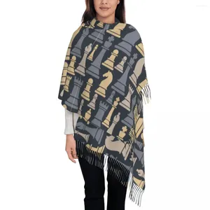 Sjaals warme sjaal herfst schaakstukken sjaal wrap spel aangepaste Bufanda Mujer damesmode wraps