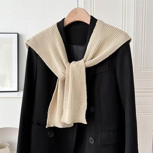 Écharpes chaudes en laine châle hiver tricoté avec fermeture à lacets écharpe de garde de cou de couleur unie pour un look élégant et confortable long